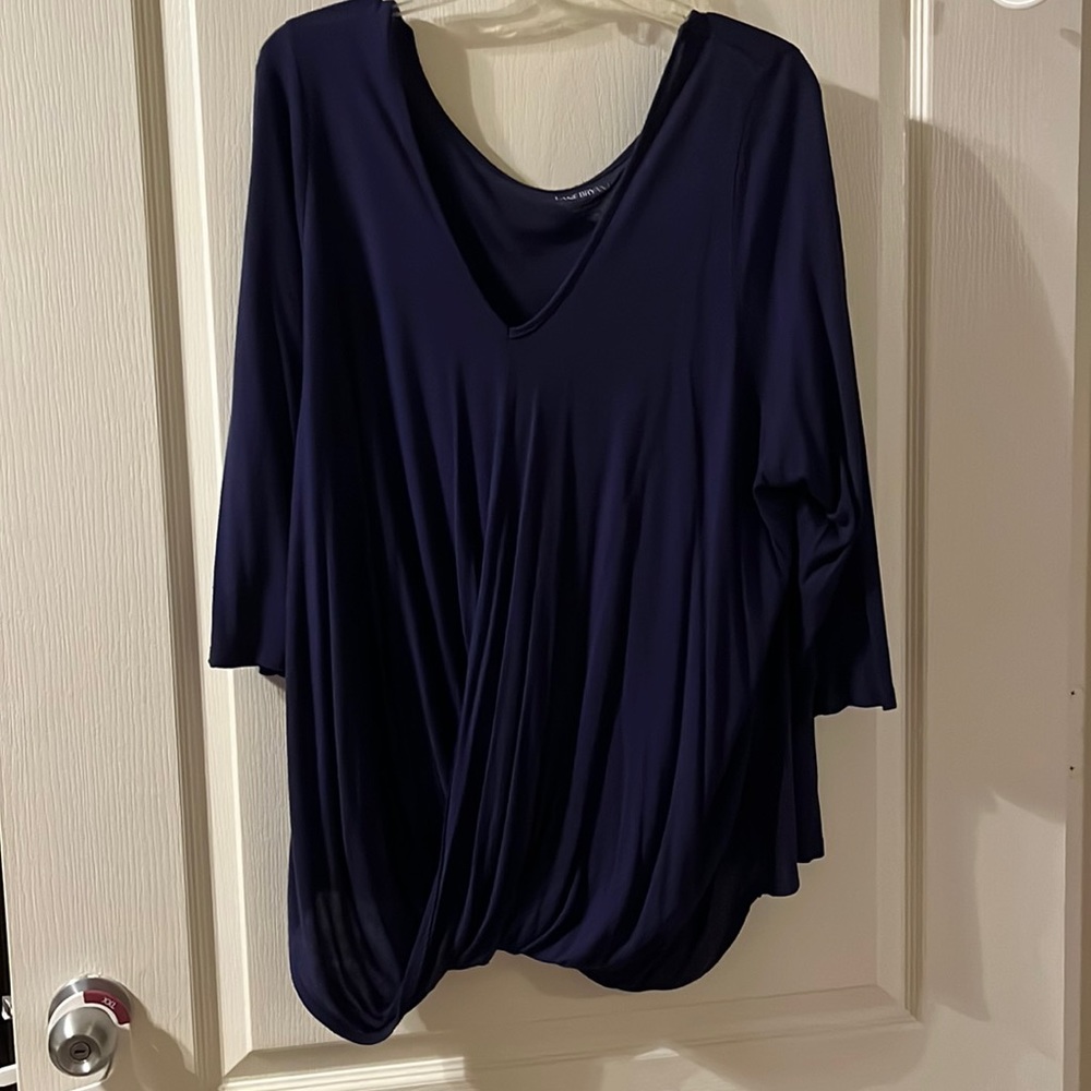 Lane Bryant, size 22/24 purple blouse! super cute cross over detail.. like new!